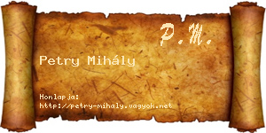 Petry Mihály névjegykártya