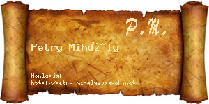 Petry Mihály névjegykártya